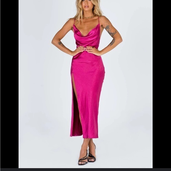 Lioness Dresses & Skirts - Lioness Walk The Line Midi Dress Magenta size small NWT